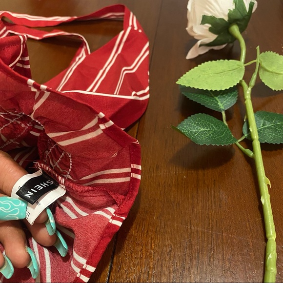 COPY - SHEIN red striped shorts set size M, NWOT 🤎 - Picture 14 of 15